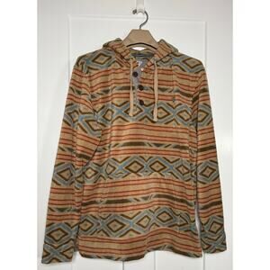 Vissla Hoodie Mens LARGE Multicolored Descanso Pullover Skate Travel Kangaroo